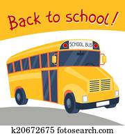 Back to school background with illustration of yellow bus. Back to school background with illustration of yellow bus.
