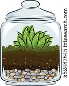 botanik, terrarium, abbildung botanik, terrarium, abbildung