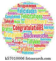 Congratulations in different languages word cloud Congratulations in different languages word cloud