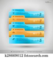 modern zalezitost, tabs, na, infographics