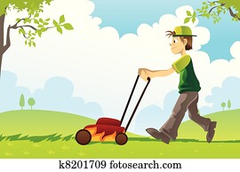 Mowing lawn Mowing lawn