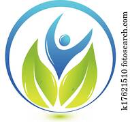 salud, naturaleza, gente, logotipo