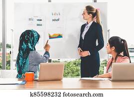 רב תרבותי, לעבוד, קבץ, ב, שיתוף פעולה, meeting.