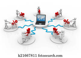 3d, besetzen laptop, und, prozentsatz, symbol., on-line einkäufe