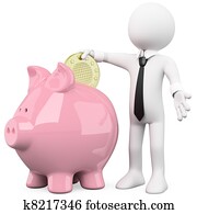 Businessman with a piggy bank Businessman with a piggy bank