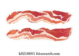 cozinhado, toucinho, tiras