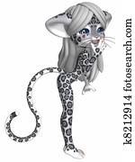 Cute Snow Leopard - Toon Figure Cute Snow Leopard - Toon Figure