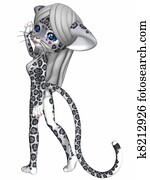 Cute Snow Leopard - Toon Figure Cute Snow Leopard - Toon Figure