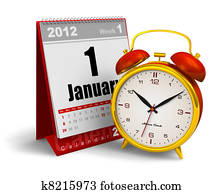 Desktop calendar and alarm clock