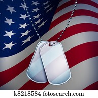 Dog Tags with An American Flag Dog Tags with An American Flag