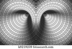Eyes in binary tunnel Eyes in binary tunnel