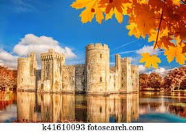 Historic Bodiam Castle in East Sussex, England