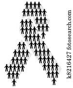 jelkép, emberek in, aids jelkép