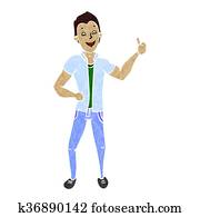 man show hand with thumb up colorized22