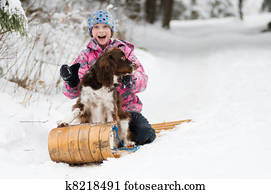 menina, sledding
