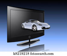 Monitor and car Monitor and car
