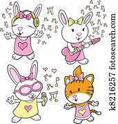 Cute Animal Vector Design Elements Clipart | k8273764 | Fotosearch