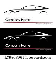 silhouette, vispārējs, automobilis