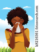 Sneezing woman Sneezing woman
