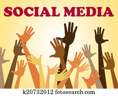 Social Media Means Hands Together And Facebook Social Media Means Hands Together And Facebook