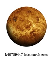 Solar System - Venus. Isolated planet on white background.