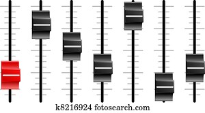 Sound or video control board Sliders or faders Sound or video control board Sliders or faders