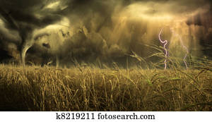 Threating Sky over field