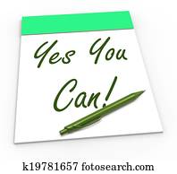 Yes You Can Notepad Shows Self-Belief And Confidence