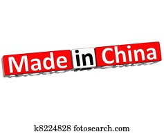 3d, gemaakt, in, china, op, witte achtergrond