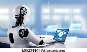 ai, robot, pouzivat computer, do, rozprávať, s, customer., pojem, od, rozprávať, bot