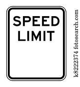 Blank speed limit sign Blank speed limit sign