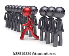 Different people character individuality human red black