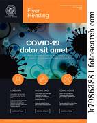 Flyer newsletter cover template with coronavirus information Flyer newsletter cover template with coronavirus information