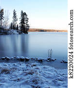 lago congelado, paisagem