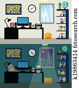 Office day and night