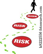 segurança, homem negócio, evitar, perigo, risco