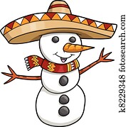 Sombrero Christmas Holiday Snowman Sombrero Christmas Holiday Snowman