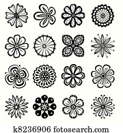 colección, de, flores