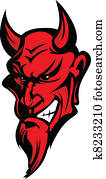 Demon Devil Mascot Head Vector Illu Demon Devil Mascot Head Vector Illu