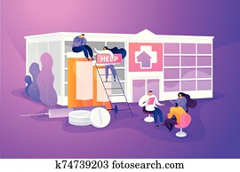 Drug rehab center concept vector illustration Drug rehab center concept vector illustration