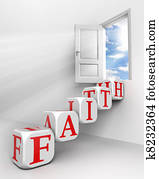 faith conceptual door faith conceptual door