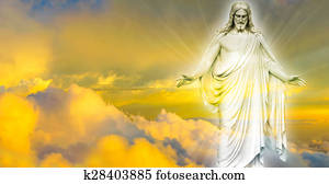 jesus cristo, em, céu, panorâmico, im