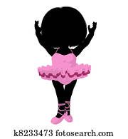 Little Ballerina Girl Illustration Silhouette Little Ballerina Girl Illustration Silhouette