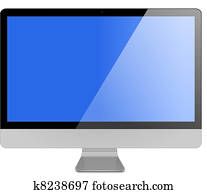 Metallic computer with flat-screen Metallic computer with flat-screen