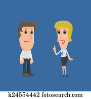 The manager tells the client about different functions The manager tells the client about different functions