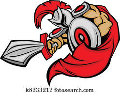 Trojan Mascot Body with Sword and S Trojan Mascot Body with Sword and S
