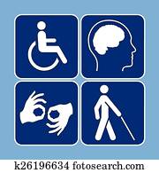 Vector set of disability symbols Vector set of disability symbols
