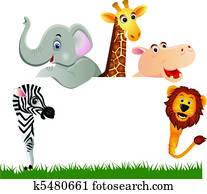 Animal cartoon and white space