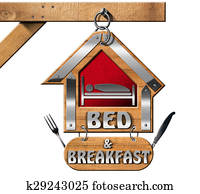 Bed and Breakfast - Sign with Chain Bed and Breakfast - Sign with Chain