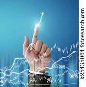 Businessman with financial symbols Businessman with financial symbols